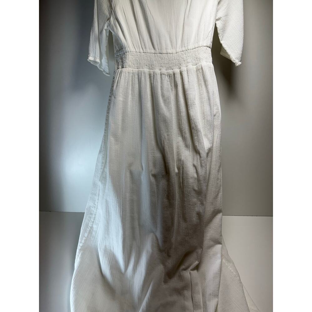 Louise Misha Women’s Sz 40 US Sz 8 Dress White Organic Gauzy Cotton Boho FLAWS - Picture 7 of 13